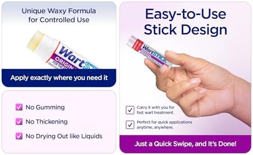 Authentic USA imported WartStick 2 pack for effective hand and foot wart treatment.