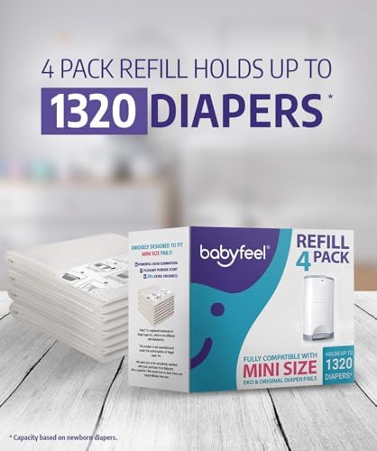 Babyfeel refill rolls stacked next to packaging