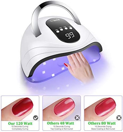 Side profile of Sunrich 120W nail light with handle
