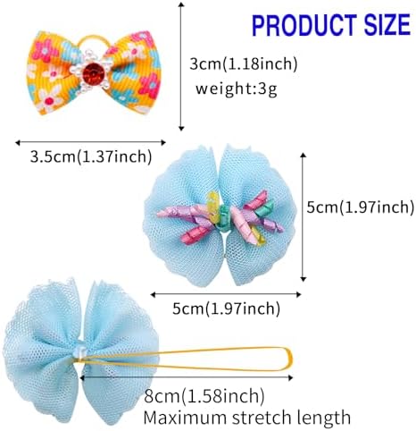Detailed view of durable rubber bands on Mruq Pet grooming bows