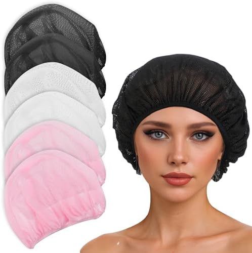 Guduling mesh hair net for sleeping pack front view showcasing the white pink and black color varieties