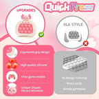 Side view angle of the pink newt character electronic fidget toy showing compact travel size