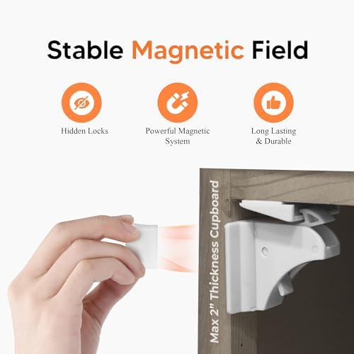 Close up of Trezuma magnetic child safety lock components