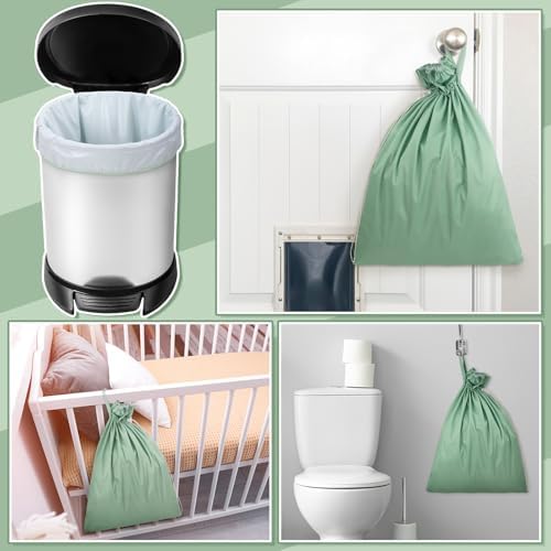 Hanging diaper pail liner bag installed on a door
