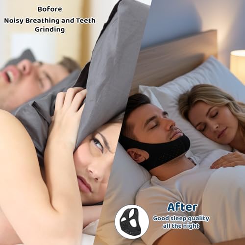 KeyBegin sleep aid strap demonstrating a secure fit on a male sleeper for nighttime comfort.