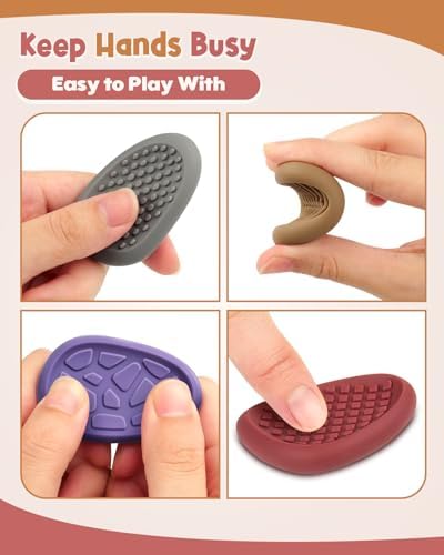 A person holding the compact KLT sensory stone in their palm showing the ergonomic size.