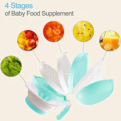 Matyz food grater component slicing soft vegetables into the non slip toddler bowl