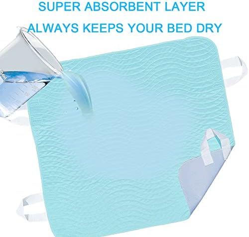 Stack of two Agooliiu washable incontinence bed pads folded