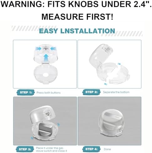 Easy snap-on installation for gas stove child proofing