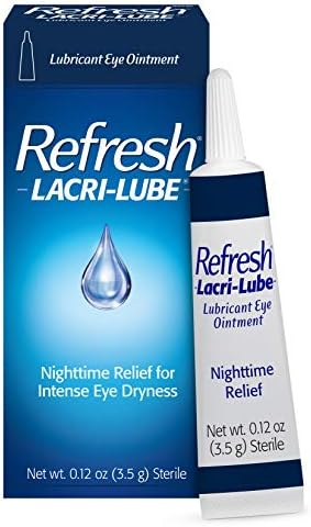 Back of Refresh Lacri-Lube box displaying drug facts and active ingredients.