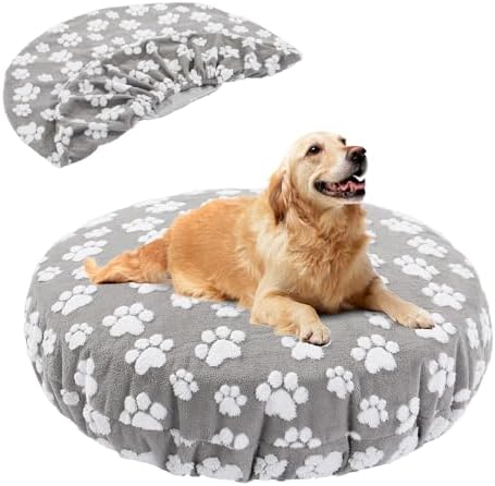 BALAPET round waterproof pet mattress protector showcasing the double-sided reversible pattern.