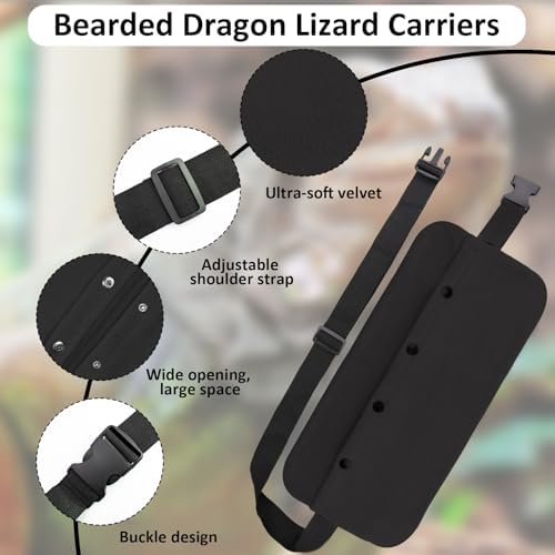 Bearded Dragon Leash and Harness Set, Bearded Dragon Accessories(Include Chest Pack, Lizard Leash), Bearded Dragon Decor Suit for Outdoor Travel-Black - Image 4