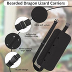 Bearded Dragon Leash and Harness Set, Bearded Dragon Accessories(Include Chest Pack, Lizard Leash), Bearded Dragon Decor Suit for Outdoor Travel-Black - Image 4