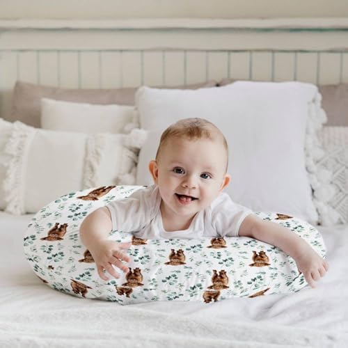 Side view of western farm animal print nursing pillowcase