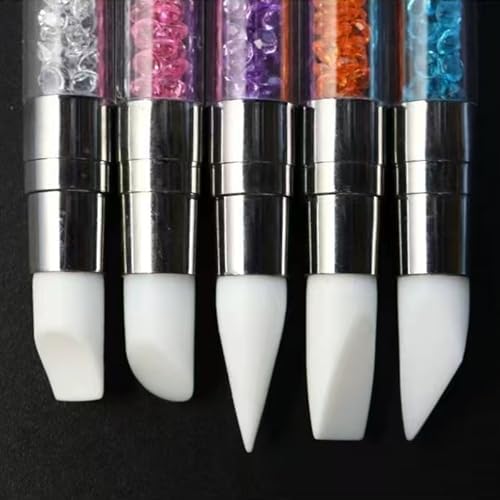 Set of 5 professional silicone nail brushes for salon use
