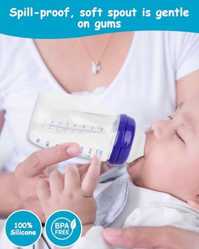 Six pack arrangement of premium transparent silicone bottle nipples for growing babies six months plus.