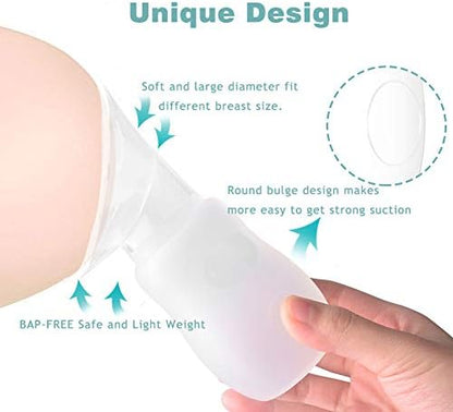 BPA free travel friendly food grade silicone manual pump showing measurement markings clearly.