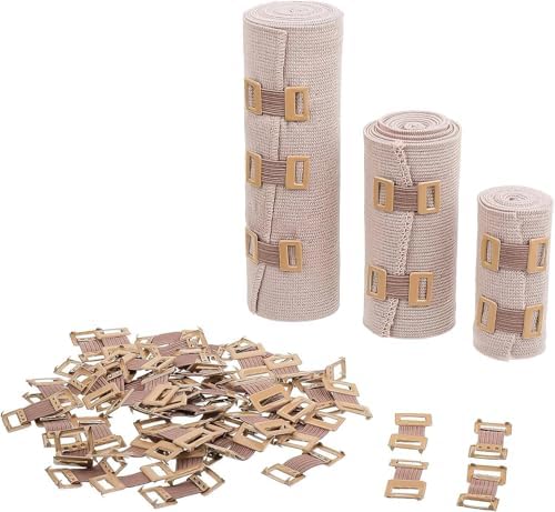 Replacement brown bandage wrap clips showing elastic fabric detail.