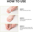 Soft felt metatarsal cushions for bunion relief inside shoes.