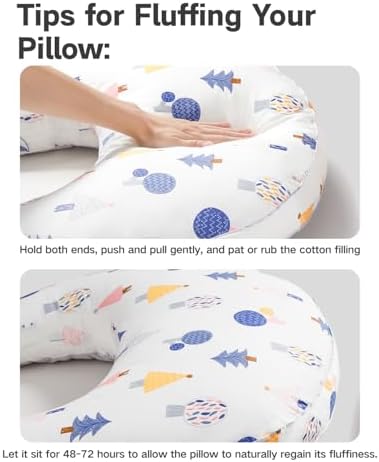CrystCare nursing pillow showing removable cover zipper detail