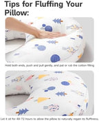 CrystCare nursing pillow showing removable cover zipper detail