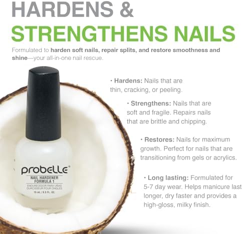 Clear nail repair polish for damaged nails showing the Probelle Formula 1 label