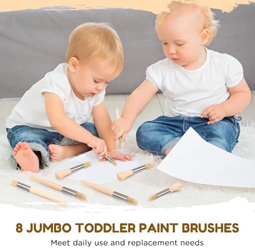 Durable imported wooden paintbrushes being used with colorful watercolor paint