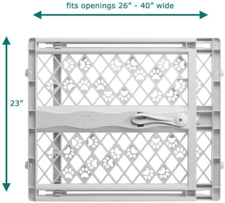 Close up view of the sturdy curved handle and upper rubber bumpers on the pressure mount gate.