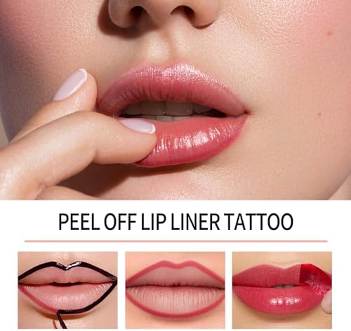 4Pcs Peel Off Lip Liner Stain Set - Long-Lasting, Smudge-Proof, Waterproof Nude Matte Lip Tint, Non-Fading Peel Off Lip Color, Effortless Precision & Full Coverage, 24H Color Hold - Image 8