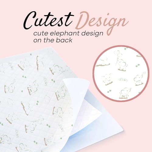 Green elephant pattern detail on diaper changing pad