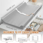 High-density foam baby diaper changing station on dresser