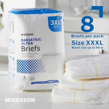 McKesson heavy absorbency adult diapers with tabs showing refastenable closure system