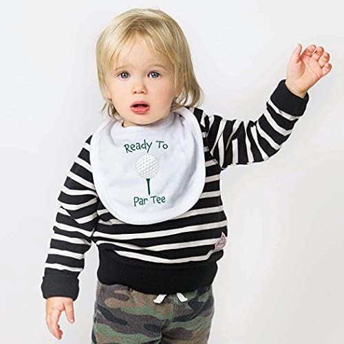 Close up of the premium polyester microfiber material on the ChalkTalkSPORTS golfing infant bib