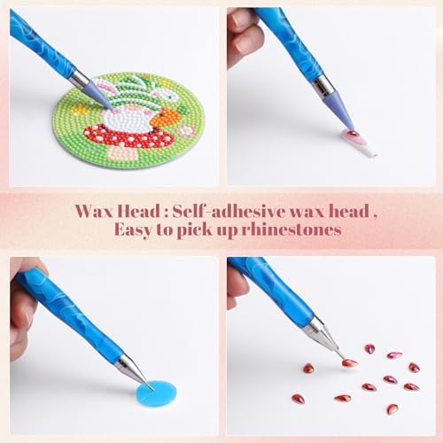 Ergonomic marbled handle detail of the Tatuo rhinestone picker pen showcasing the comfortable grip structure.