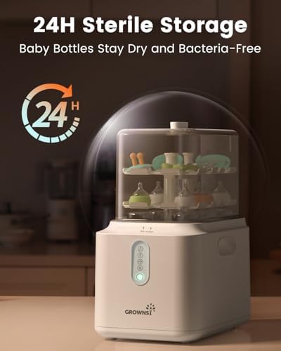 Grownsy bottle sterilizer accessories layout for sanitization