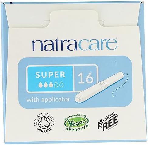 Biodegradable cardboard applicator detail for Natracare plastic free organic tampons.