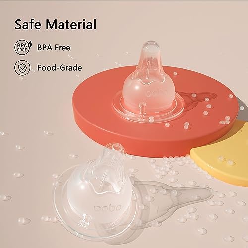 Close up view of the natural feel silicone material on wide neck nipple
