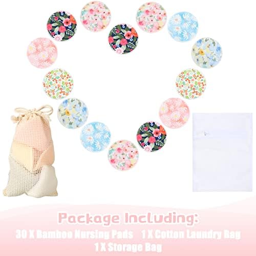 Sosation nursing pads with floral patterns and storage bags