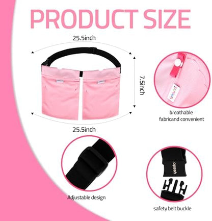 Close-up of the breathable pink mesh fabric on the post-surgery drainage holder