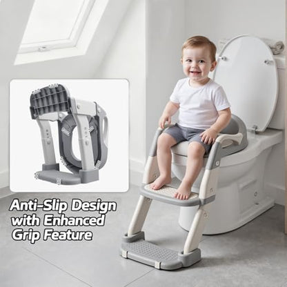 Packaging box of USA imported Snugzy three in one foldable toddler training chair in grey