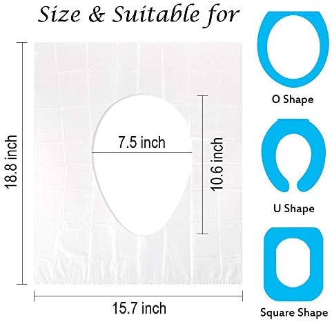 Individually wrapped pocket-sized travel toilet seat covers layout