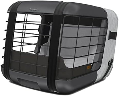 TÃœV certified cat travel crate displaying high impact front privacy padding