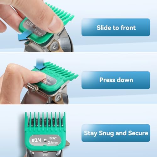 Back view of the CLIPFIT replacement trimmer guides showcasing the high quality material and precise blade fitment area.