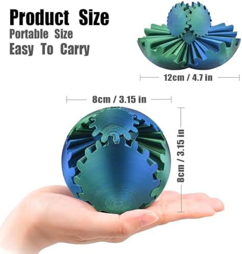 SANSGOUP kinetic gear sphere displayed as a decorative accessory on a modern office desk setup.