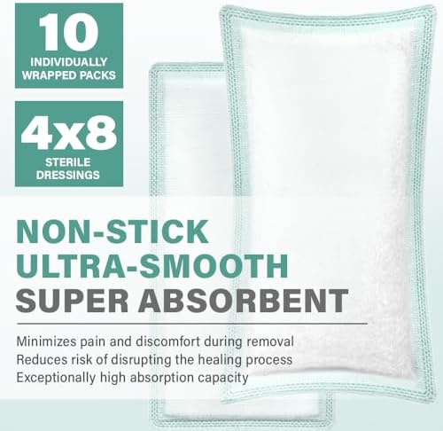 EVERLIT CARE non stick polymer gauze pad showing the six layer construction details.