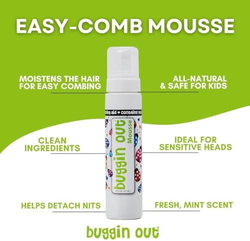 Back of Buggin Out nit removal mousse bottle with instructions