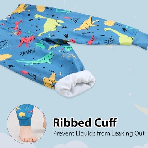 Side angle view of a toddler wearing the adjustable MOEMOE BABY leakproof training underwear.