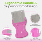 TheNitFairies - Professional Head Lice Comb for Kids/Adults, Unique Comb Design for Effective Head Lice Treatment, Fine Stainless Steel Teeth, Made for All Hair Types (Long, Short, Curly) - Pack of 2 - Image 6