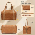 Miss Fong brown travel bag lifestyle angle view