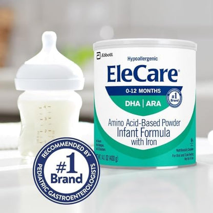 Side view of EleCare amino acid based baby formula